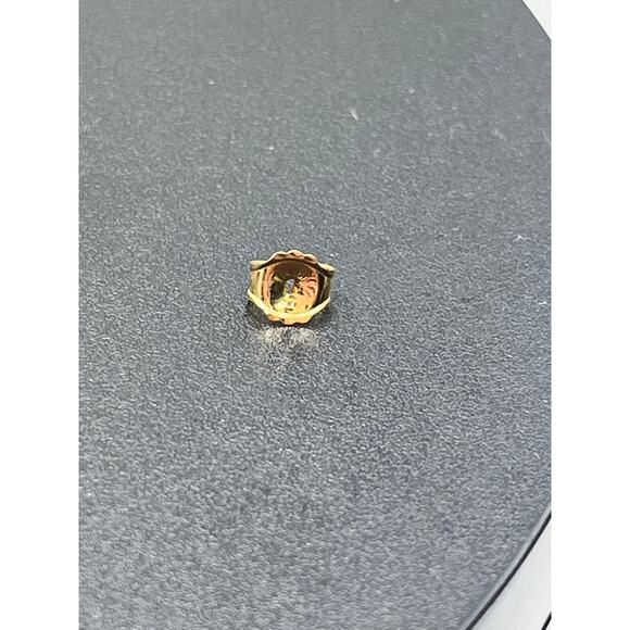 Designer Signed‎ Yellow Gold 10k Prong Swiss Blue Topaz Earring 14k Backs 6mm - Picture 10 of 14